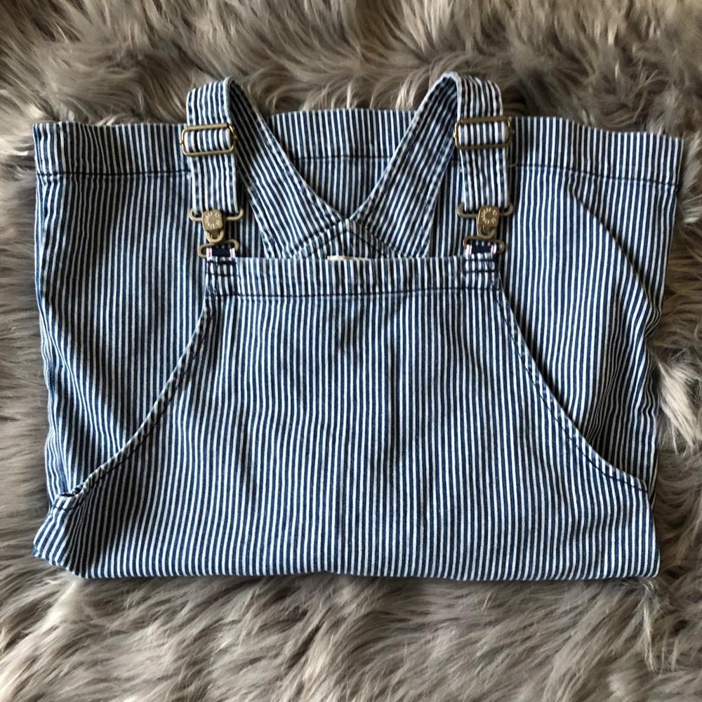 Gymboree kids overall stripped denim dress